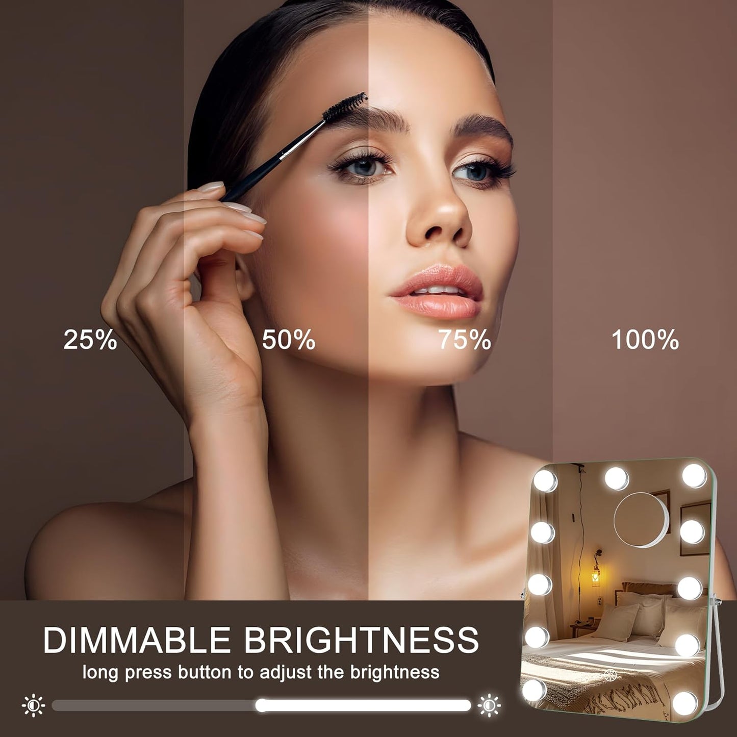 HASIPU 11/12 Bulbs Hollywood Vanity Mirror with Lights, LED Makeup Mirror