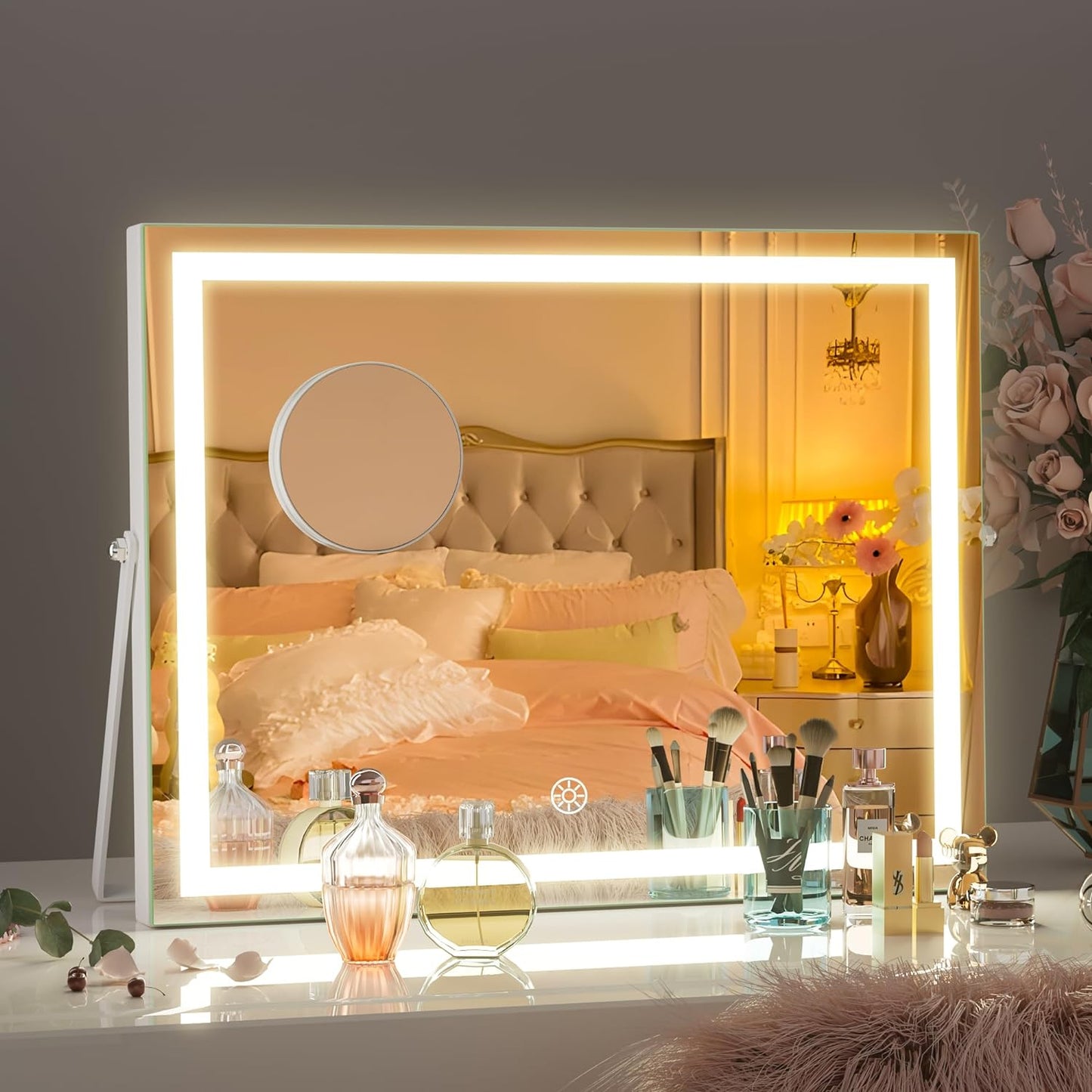 HAISPU Vanity Mirror with Lights, 14 x 11 LED Makeup Mirror