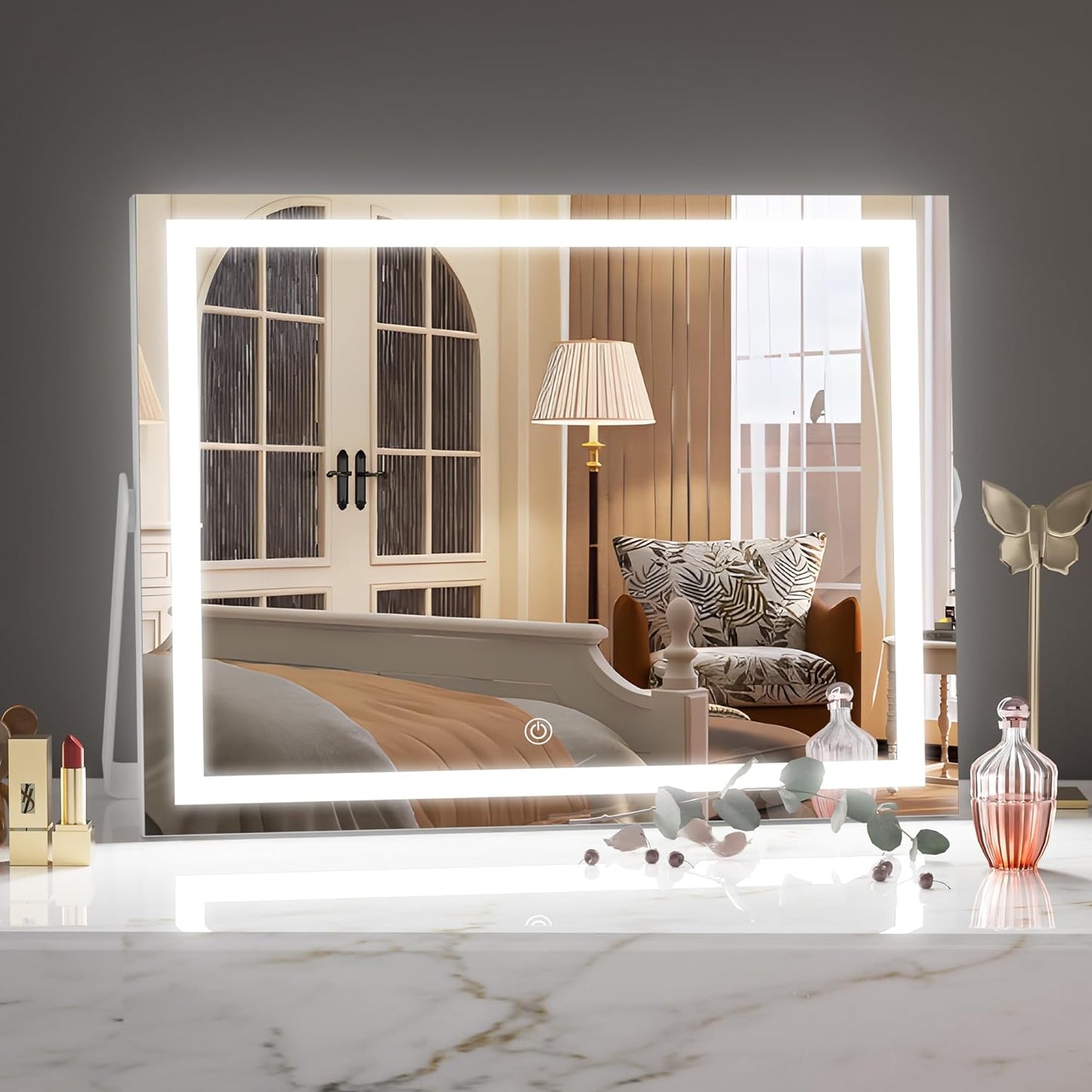 HAISPU Vanity Mirror with Lights, 14 x 11 LED Makeup Mirror